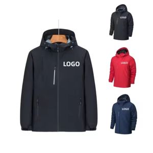 男性用多機能屋外ジャケット防水ソフトシェルジャケットサイクリング用カスタムデザイン-薄型または厚いオプションソフトシェル - Product Image 6