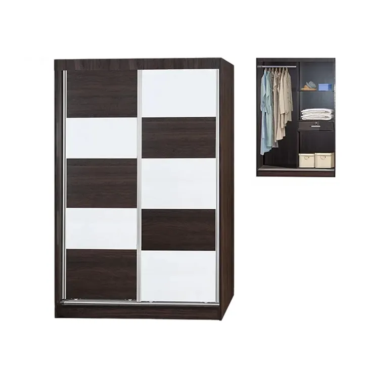 Cheap Bedroom Wardrobe with Aluminium Frame Soft Closing Sliding Doors W4094 Durable Closet Made in Malaysia