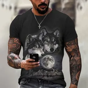 カスタムメンズ100% コットンTシャツオーバーサイズ & ルーズフィットプラスサイズ大きくて高いソリッドパターンニット素材ロゴプリント付き - Product Image 3