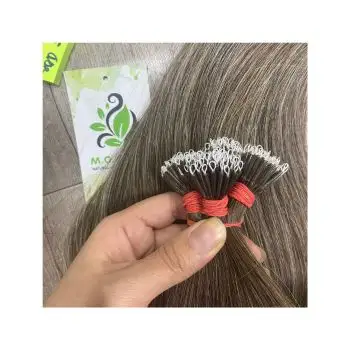 Toptan Nano ucu Remy insan saçı postiş ham manikür hizalamak rus Keratin popüler saç yapıştırıcı ile> = 60% saç oranı