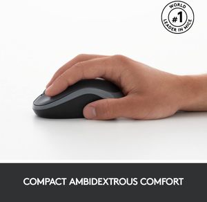 罗技MK270黑色无线键盘鼠标组合，适用于Windows 2.4 GHz紧凑型鼠标，带8个多媒体快捷键电脑笔记本电脑 - Product Image 3