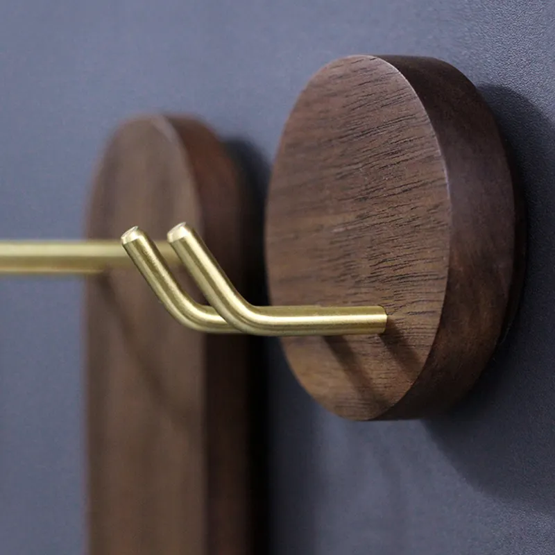 Suporte de parede de madeira maciça para navalha elétrica, porta-lâmina manual de banheiro sem perfuração