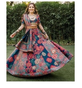 Wedding Special Lehngha <strong>Choli</strong> Silk Fabric Lehngha <strong>Choli</strong> for Women with Heavy Work Full Flair Lehngha <strong>Choli</strong> - Product Image 1