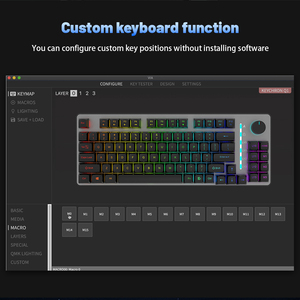 Fabricación OEM Premium VIA Teclado mecánico para juegos Funciones de teclado personalizado con perillas multifunción para PC y portátiles