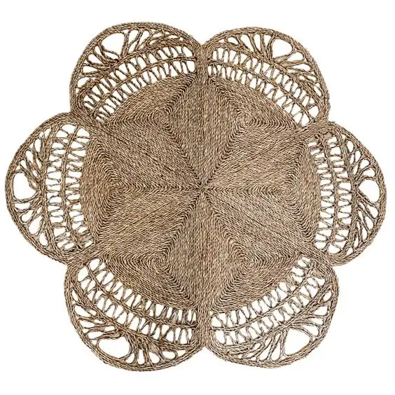 Natural foldable flower seagrass carpets decorative rugs from Vietnam