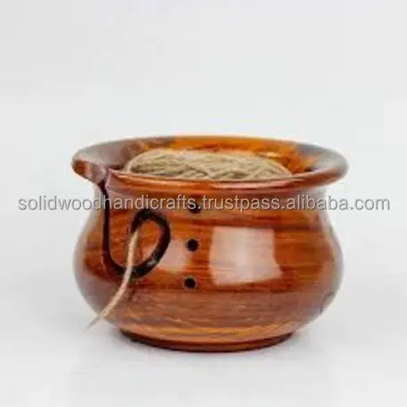 High Quality round yarn bowls for knitting handcrafted wooden yarn bowl with cheap price