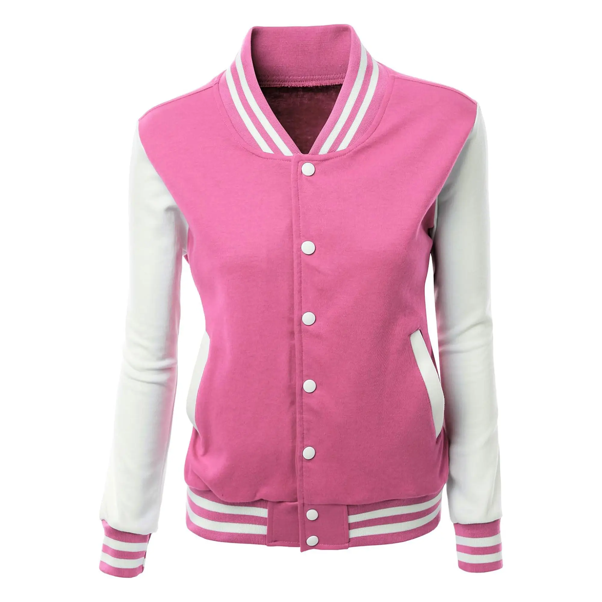 Chaquetas de otoño estilo Barbie a la moda de béisbol para mujer, tipo universitario, bolsillo, botón, Top corto, abrigos, chaqueta Bomber, moda para mujer