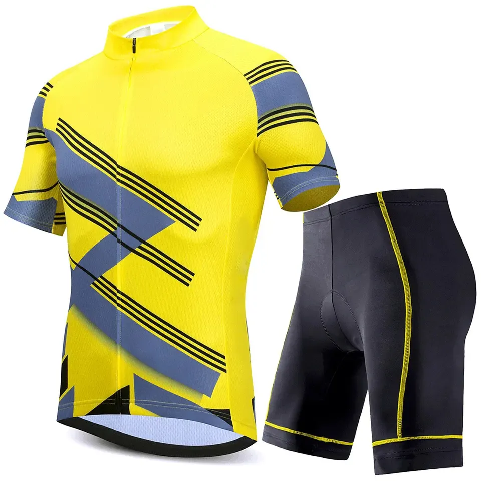 Customized Sublimated Design Respirável Ciclismo Jerseys Bibs e Shorts Set Sublimação Esportes Camisas Unisex Estilo Personalizado