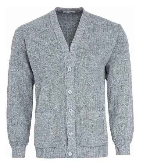 Heren Klassieke Knopen Vintage Effen Gebreide College Cardigan Sweater