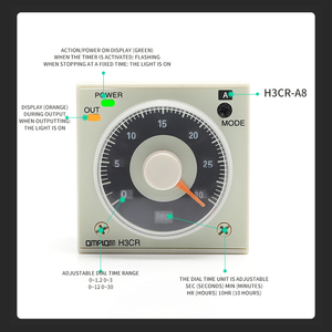 Großhandel H3CR-A8 Zeitrelais 8 Pins EIN/AUS Zeitrelais Knopf Zeiger Timer mit Basis zyklus Verzögerung szeit Relais - Product Image 3