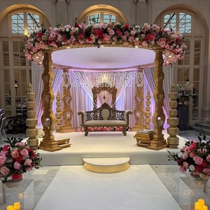 מעצב אחרון סיבי קריסטל כדור mandap מעוצב לאחרונה גביש סיבי מעוצב rajasthani חתונה פנינה לבן מנדאפ
