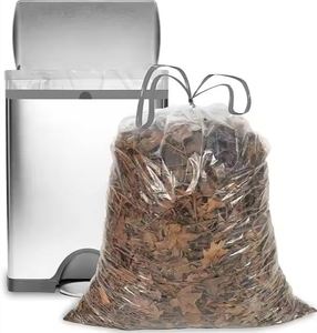 Almacenamiento transparente personalizado PE basura desechable al aire libre de alta resistencia Durable con cordón bolsa de basura con cordón - Product Image 1