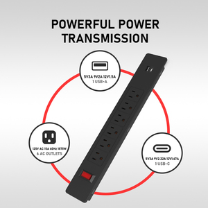 Soquete De Extensão Multifuncional Com <span class=keywords><strong>USB</strong></span>-C Soquete De Extensão Com Cabo De 1.8m Plugue Múltiplo Placa De Extensão De Energia
