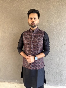 Ceket ile Modern Kurta seti sunan en iyi kalite parlak viskon dokuma haneli klasik Kurta pijama ile tarzınızı giymek - Product Image 5