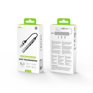 5ใน1 USB a/type C เพื่อ USB2.0 * 2 USB3.0 * 1 tf/sd * 1ฮับ USB HC-77A - Product Image 1