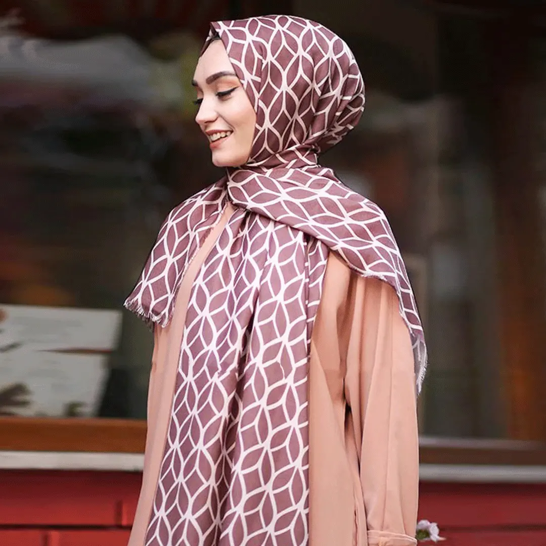 Foulard Hijab Long en coton pour femmes, nouveau Style, imprimé géométrique, Abaya, 2023