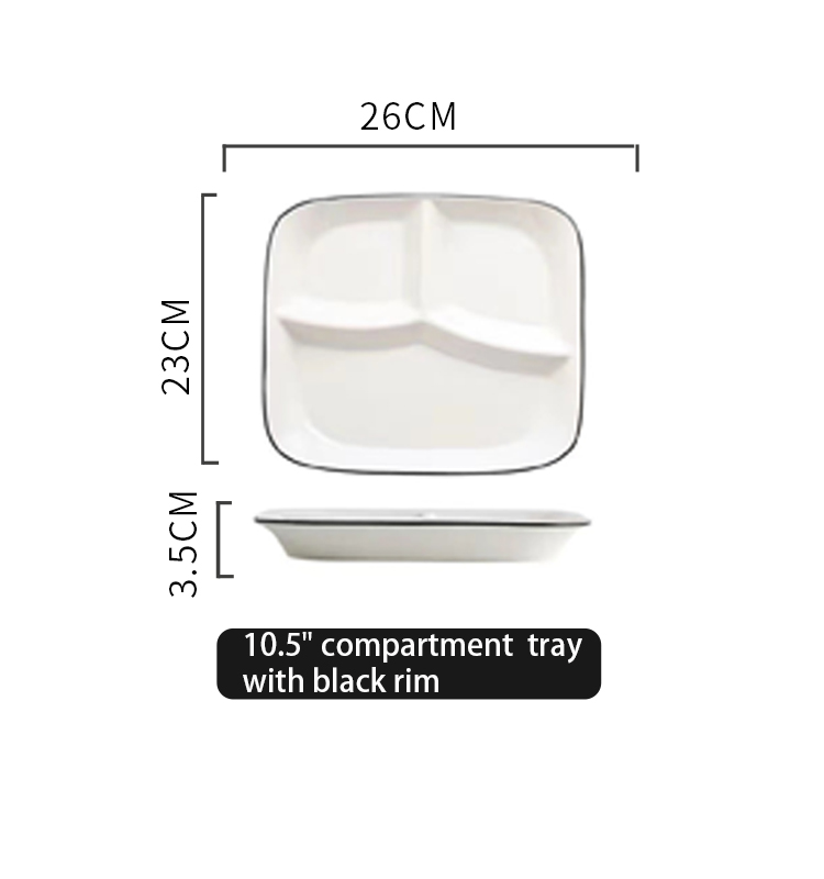 10.5" 3-section (white with black rim)