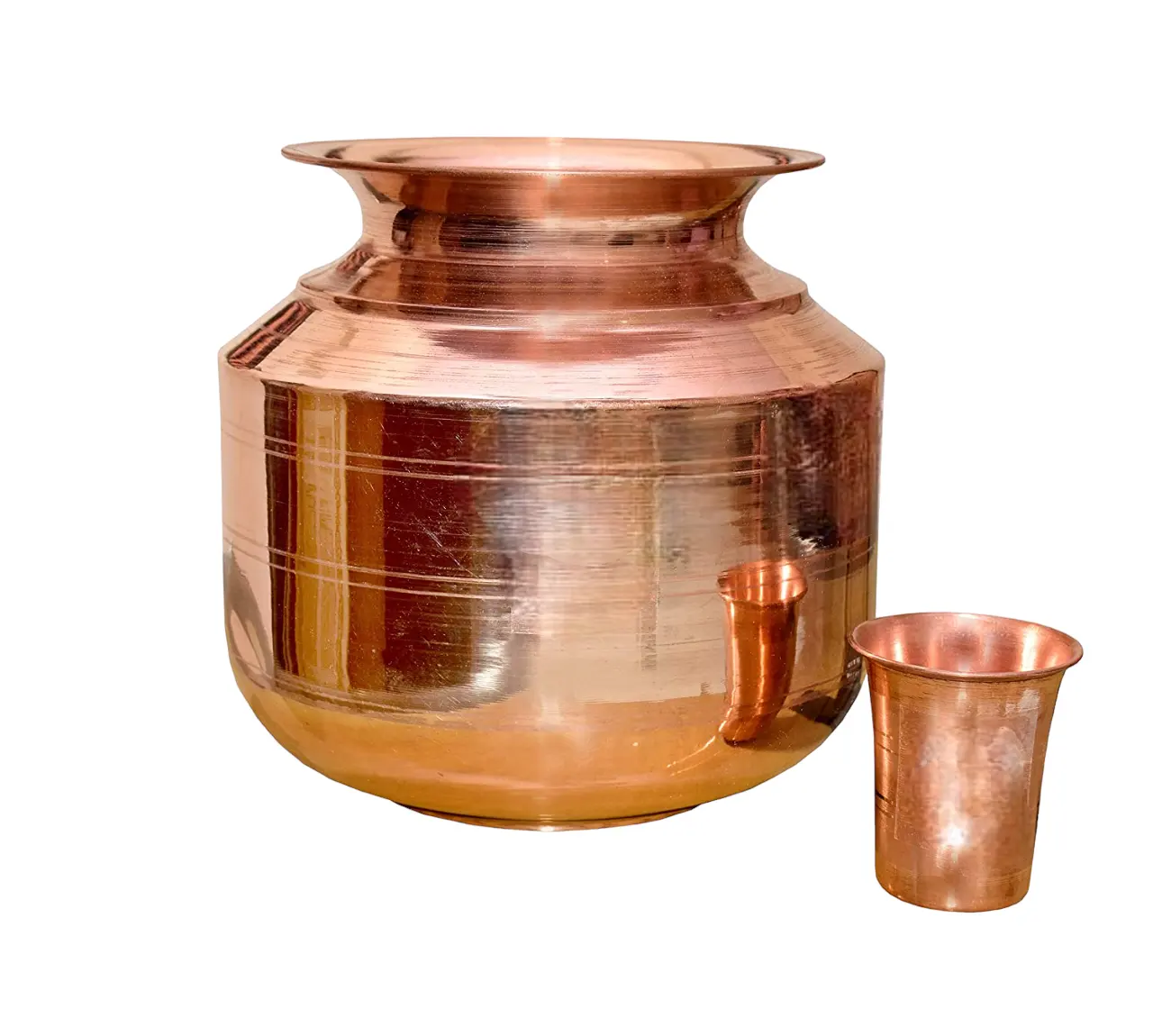 Pote dispensador de água de cobre para presente de casamento, pote de água personalizado de cobre de longa duração e melhor qualidade