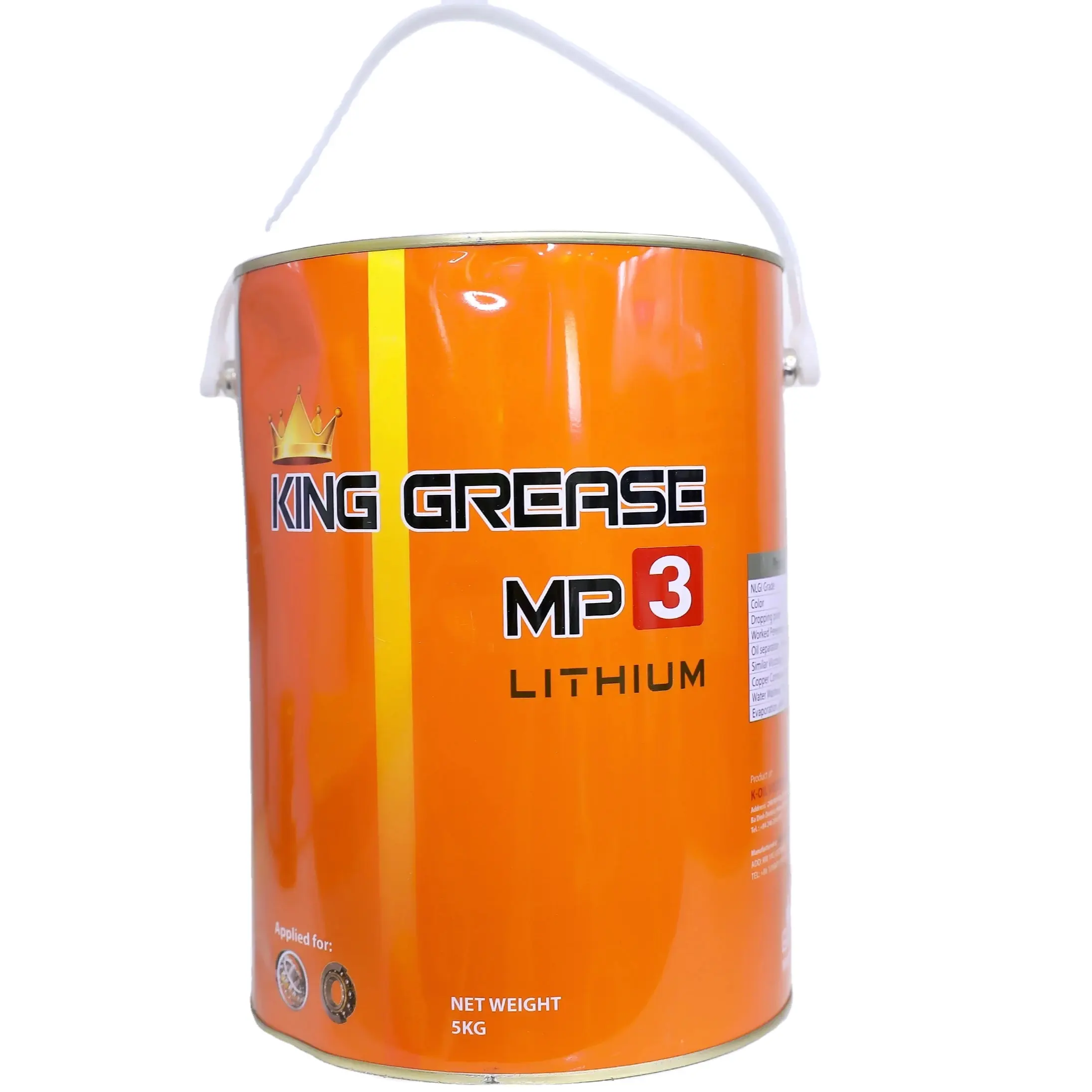 K-OIL Kingvet Lithium Mp3 Gemaakt In Vietnam, Vetvat En Oem Beschikbaar Voor Industriële Machines. Vet Olie