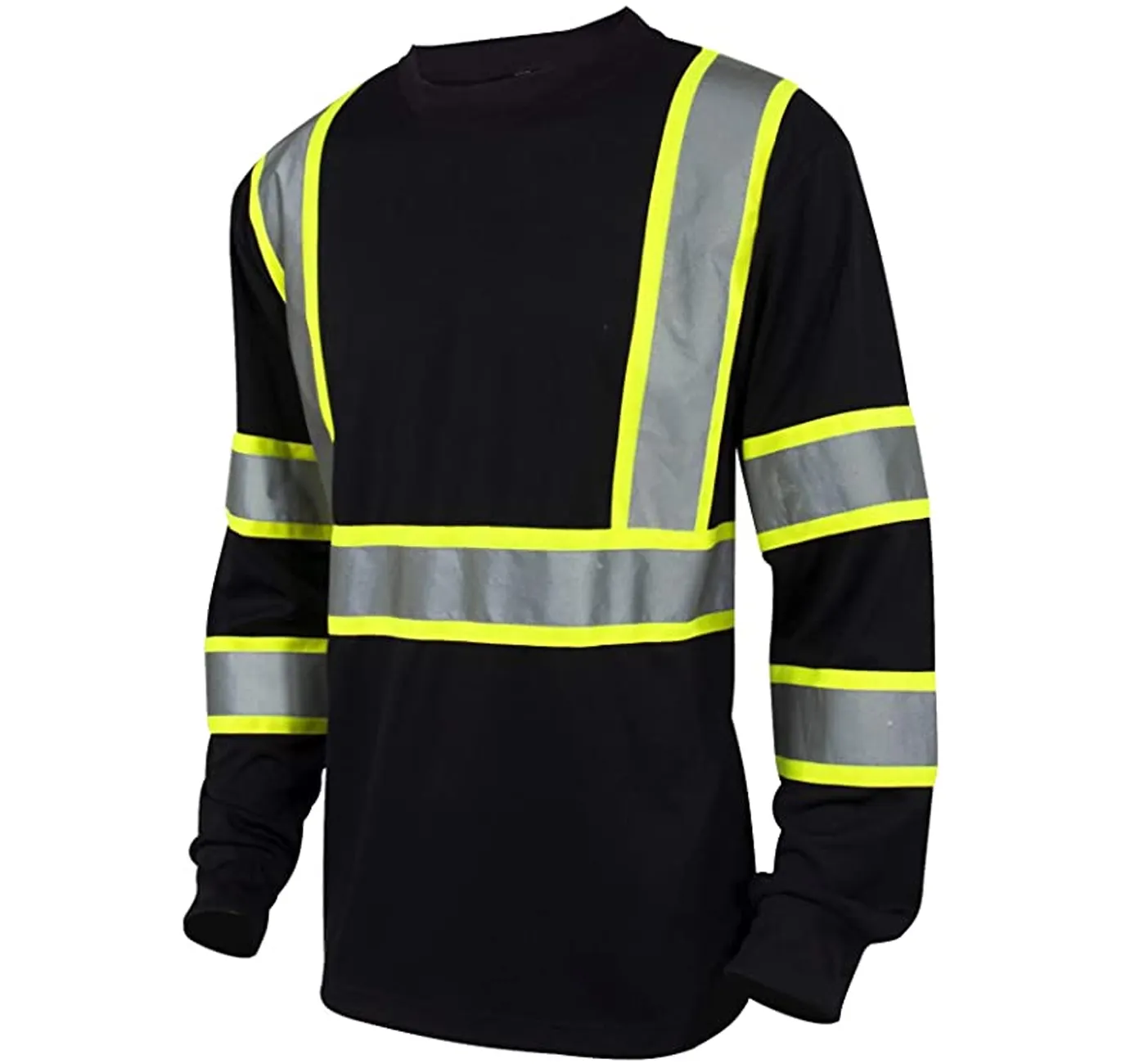 Strisce riflettenti Hi Vis Workwear Construction maglietta da lavoro di sicurezza ad alta visibilità maglietta riflettente ad alta visibilità a maniche lunghe