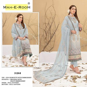 Yeni Evergreen bak pakistan moda ağır sahte Georgette ipek <span class=keywords><strong>Churidar</strong></span> Salwar Kameez çaldı - Product Image 5