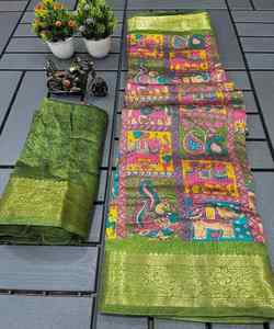 Rot bedruckter <span class=keywords><strong>Saree</strong></span> mit weißer Baumwoll bluse für einfache Hochzeits feier tragen Frauen
