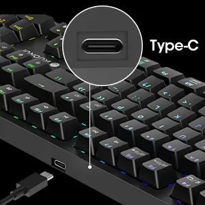 KOORUI-Teclados mecánicos para juegos de tamaño completo para Windows 104 Teclas Teclado cableado 26 RGB con Switch Gamer Teclados - Product Image 3