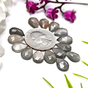 Toptan doğal gri aytaşı armut şekilli Faceted kesim kalibre boyutu şifa kristal takı yapma kolye Opal yeşim