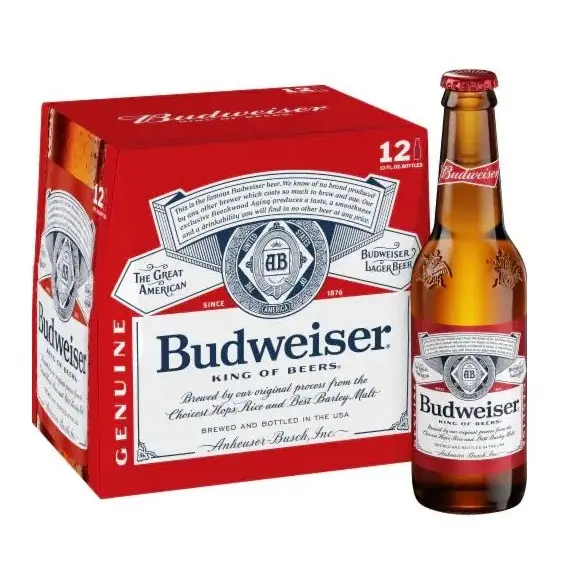 Günstiger Preis zum Verkauf Bier Budweiser | Online bestellen/Budweiser Bier in Flaschen 33cl