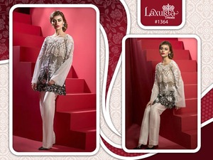 Modern Ethnic Designer Indian Salwar Suit New Arrival Hand Work Kurti Pant Dupatta Organza Embroidery Work <strong>Pakistani</strong> Style - Product Image 3