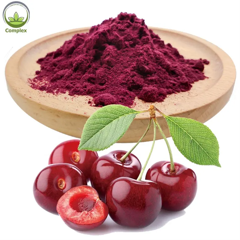 China Fábrica fornecimento Vitamina C Orgânica Acerola Extrato De Cereja Em Pó Secos Acerola Cherry Powder Tart Cherry Powder