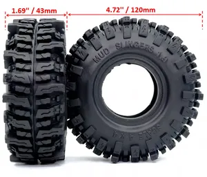 4x RC Soft Sticky <strong>1.9</strong> Mud Slingers <strong>Tires</strong> Tyre 120mm For RC Crawler SCX10 TRX4 - Product Image 4