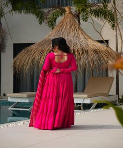 <strong>Fabulous</strong> Faux Georgette Embroidery Sequence Diamond Work Lehenga Choli with Dupatta Traditional Wear Price Ethnic Shalwar Kameez