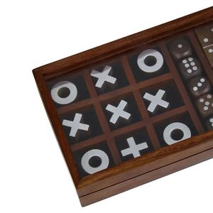 Yüksek kaliteli ahşap çocuklar eğitim interaktif XO satranç oyunu çevre dostu güvenli boya ahşap bulmaca Tic Tac ayak kurulu - Product Image 6