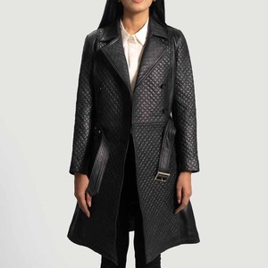 Outdoor Use Women's Leather <strong>Coat</strong> Newest Overcoat Style Solid Color Best Design Customized logo Color Long Leather <strong>Coat</strong>