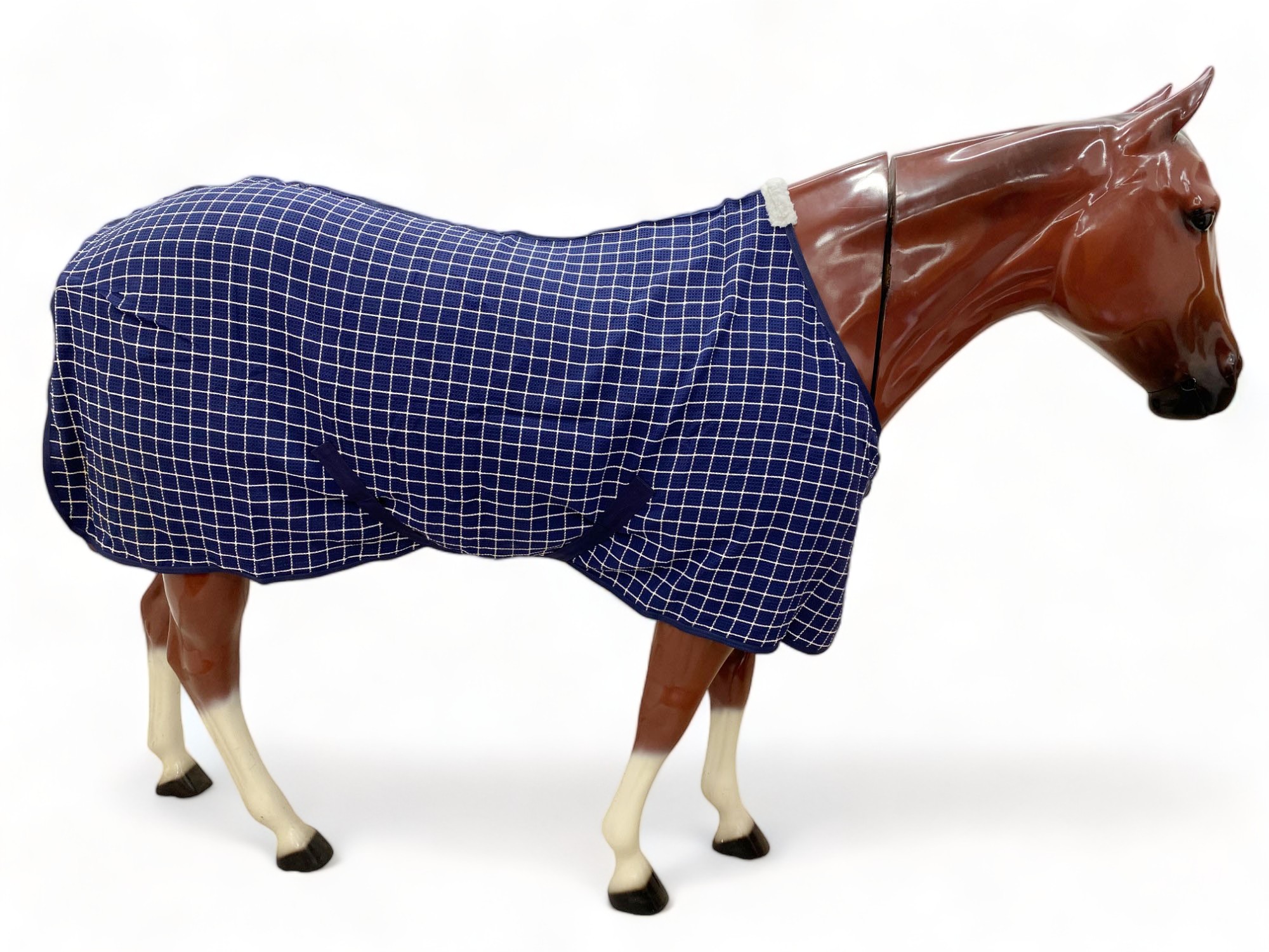 Blanc Checker Bleu Marine