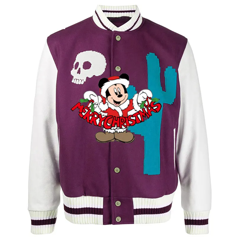 Chaqueta universitaria de manga larga Ligera en blanco Hombres Use Owen your logo Chaqueta universitaria de Navidad POR INDUSTRIAS VIKY