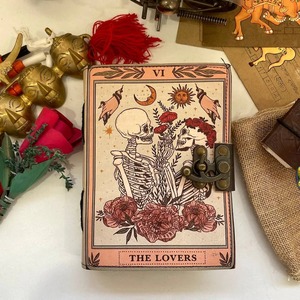 <strong>Book</strong> of Spells Grimoire Printed the Lovers Tarot Notebook Spiral Gothic Notebook Skull Lover Antique Journals