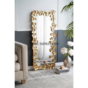 Hochwertige Qualität Rattan Made Frame Rechteck Form Gebogene Kanten Einzigartige Fancy Look Bodens piegel Home Decor Zubehör