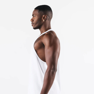 Camiseta de treino de musculação com cordão de algodão para treino de academia Colete regata fitness