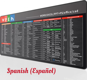Alfombrilla de escritorio Excel Cheat Sheet, alfombrilla de ratón grande XL para juegos, alfombrilla de teclado de oficina, alfombrilla de ordenador con accesos directos de Excel - Product Image 4