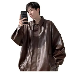 2024皮夹克低价高品质黑色泡沫夹克冬季男士皮夹克批发价便宜 - Product Image 5