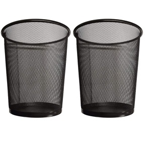 בית שימוש יומיומי פח אשפה ברזל שחור עם dustbin מחסן אשפה ללא מכסה