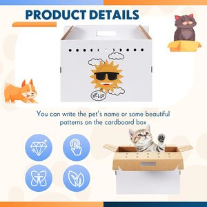 Küçük hayvanlar için karton Pet taşıyıcılar kedi Hamster gine domuz tavşan kuş posta gönderim kutusu köpek - Product Image 5