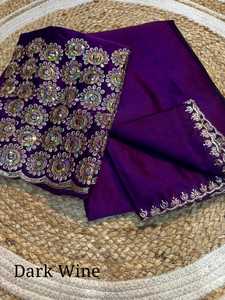 Rangoli saree עם גבול עבודה מרובי רצף עבודה חולצה
