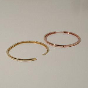 Kadın Trendy büyük yüzük Hoop Artpierce 14k katı altın ince damızlık küpe severler tasarım parti takı toptan - Product Image 4