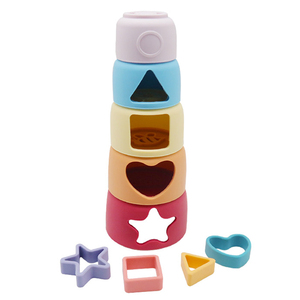 Hot Bán Sản Phẩm Em Bé Bé Đồ Chơi Hình Học Silicone Xếp Chồng Ly Silicone Ngăn Xếp Ly Silicone Câu Đố Xếp Chồng Đồ Chơi Cho Trẻ Em - Product Image 5