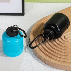 Logo Custom 200ml Portable Protein Powder Pre Workout <strong>Key</strong> Chain Container Climbing Clasp Barrel-<strong>shaped</strong> Funnel Storage <strong>Keychain</strong> - Product Image 5