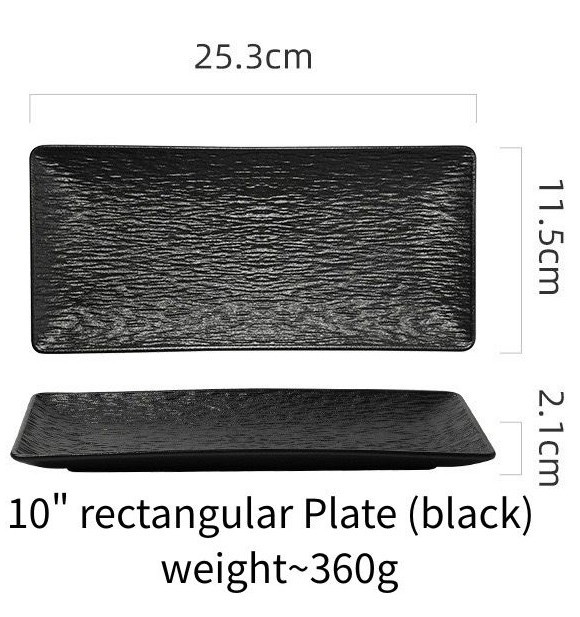 10" rectangular Plate (Black)