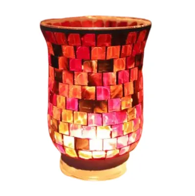 Elegantes farolillos de mosaico y tarros de velas decoración del hogar candelabro de cristal de mosaico soporte de luz de té para bodas Navidad personalizado